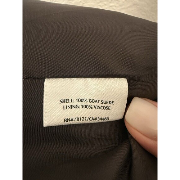 Eileen Fisher Goat Suede Chocolate Brown Skirt Lined Petite Small - Picture 7 of 8